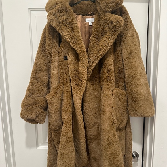 Nordstrom Tan Teddy Jacket Plush Faux Fur - Picture 1 of 4